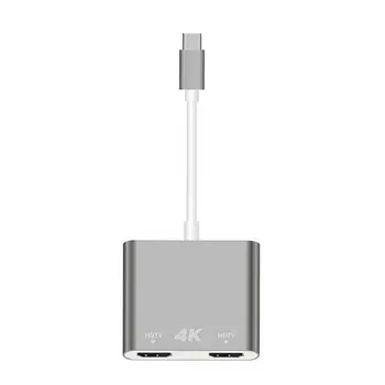 

HDMI Type C Adapter 4K C To Dual HDMI USB 3.0 Cable Charge Port Converter For MacBook For Samsung Dex Galaxy S10 / S9
