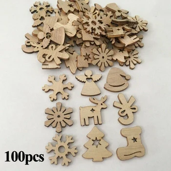 

10PCS Wooden Snowflakes Christmas Tree Hanging Pendant Home Decoration Ornaments