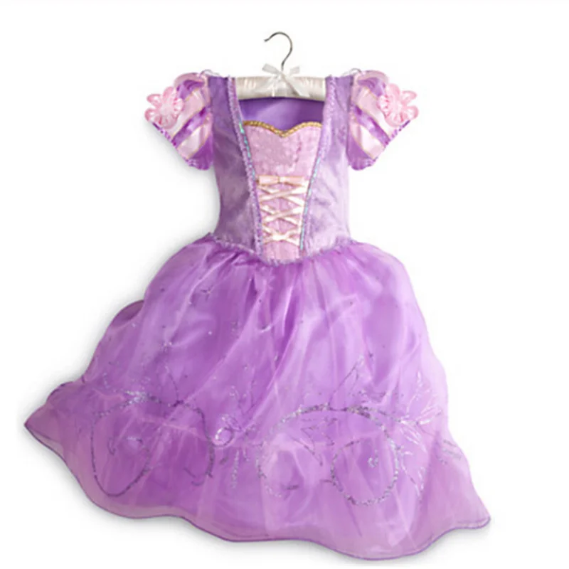 Rapunzel Dress Платье Эльзы 2; карнавальный костюм; Детские платья для девочек; платье Золушки; Vestidos; платья Белоснежки; платья принцессы Рапунцель, Авроры, Анны - Цвет: Rapunzel Dress