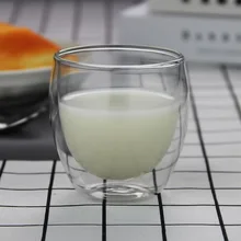 250 мл Термостойкое стекло двойной многослойный для яиц-образный стакан круглая кружка кофе стакан из двойного стекла