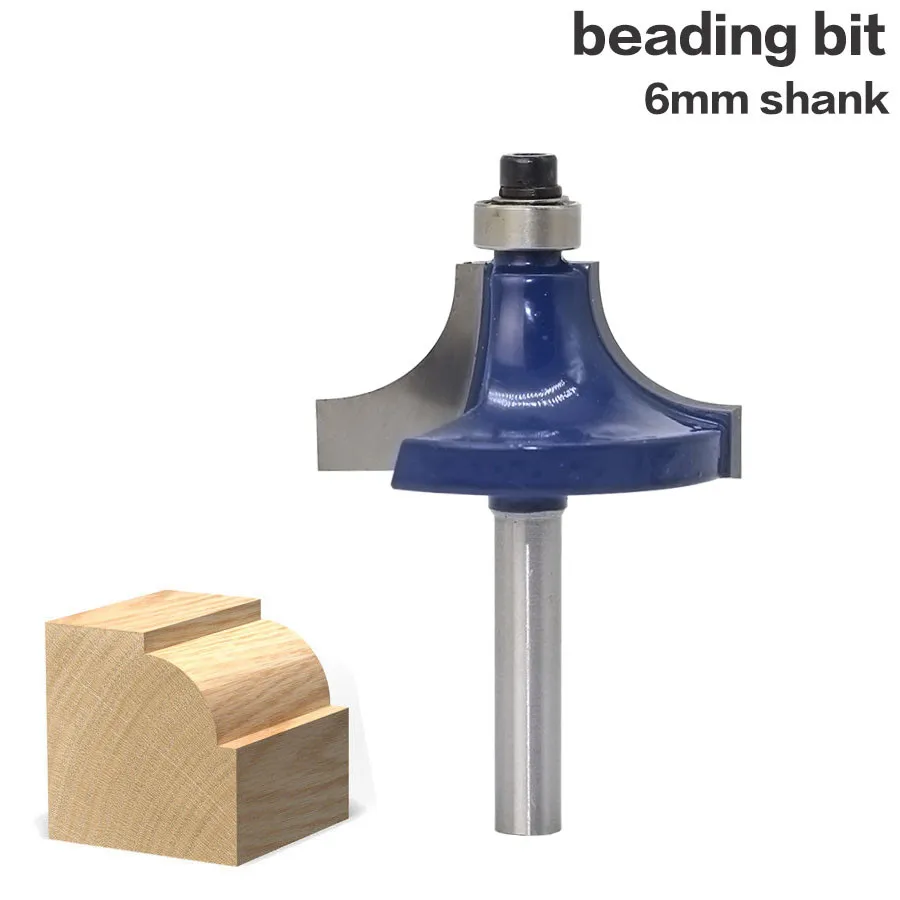 1pcs 6 Shank Milling Cutter Woodwork Round Over Edging Router Bit Radius Wood Cutting Tool Woodworking Router Bits