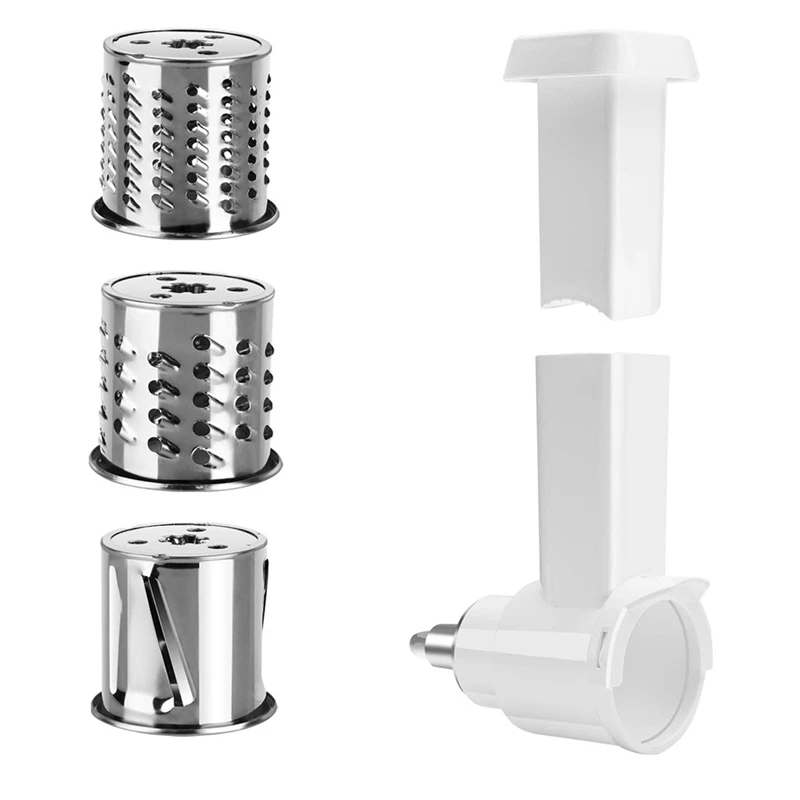 Vegetable cutter and cheese grater attachment with stainless steel