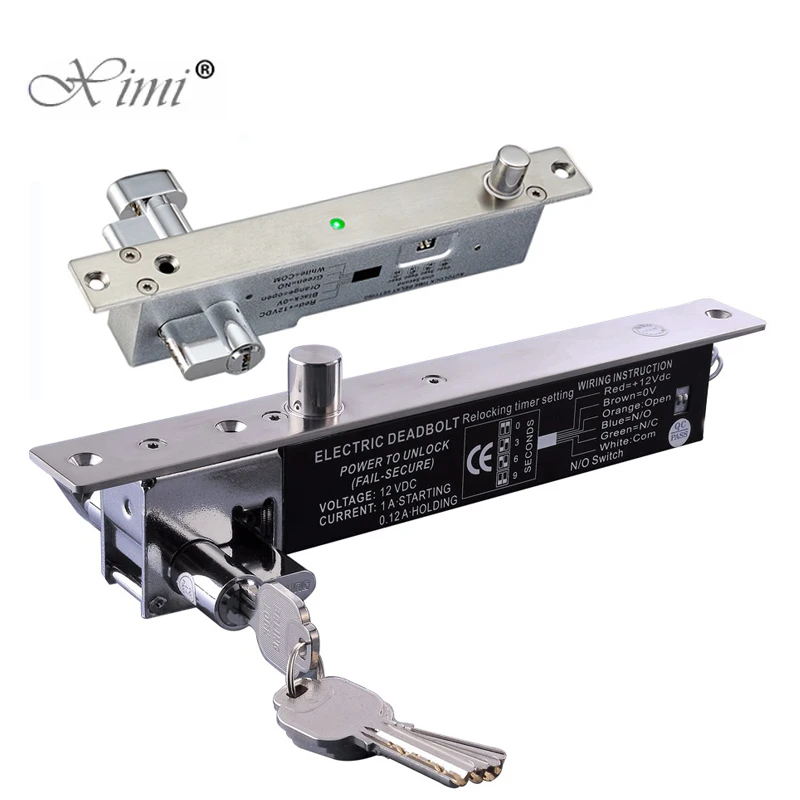 5 wires Electric Lock Magnetic Output with Timer DC12V Mortise Door Lock Fail Safe fail Secure Bolt Mortise Door Lock NC/NO