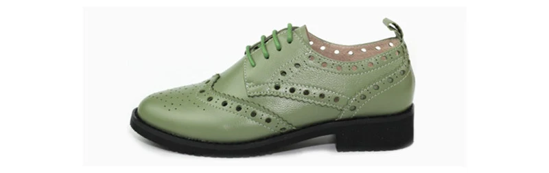 Spring 2020 New Genuine Leather Lace-Up College Women's Brogues Shoes Vintage Carved Single Oxford Shoes For Woman Plus Size 43 (21)