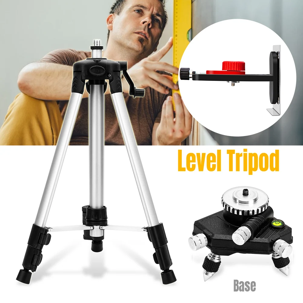 

Laser Level Tripod 1.2M Adjustable Height Thicken Aluminum Tripod Stand For Self leveling Base Wall Bracket