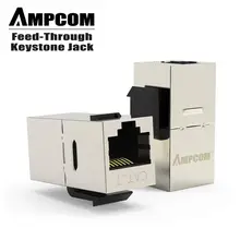 AMPCOM CAT7 RJ45 Inline łącznik gniazdo Keystone, Sheilded RJ45 prosto przez Keystone adapter modułu łączniki do płyty ściennej