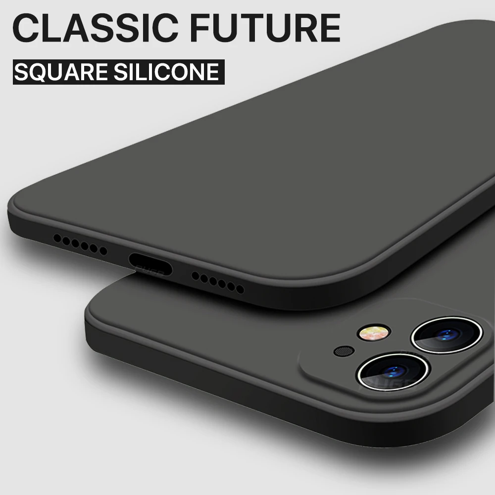 Роскошный оригинальный мягкий жидкий силиконовый чехол с квадратным краем для iPhone 11 Pro XS Max iPhone 12 x xr 6 6s 7 8 Plus se 2020 чехол для телефона|Специальные чехлы|   | АлиЭкспресс