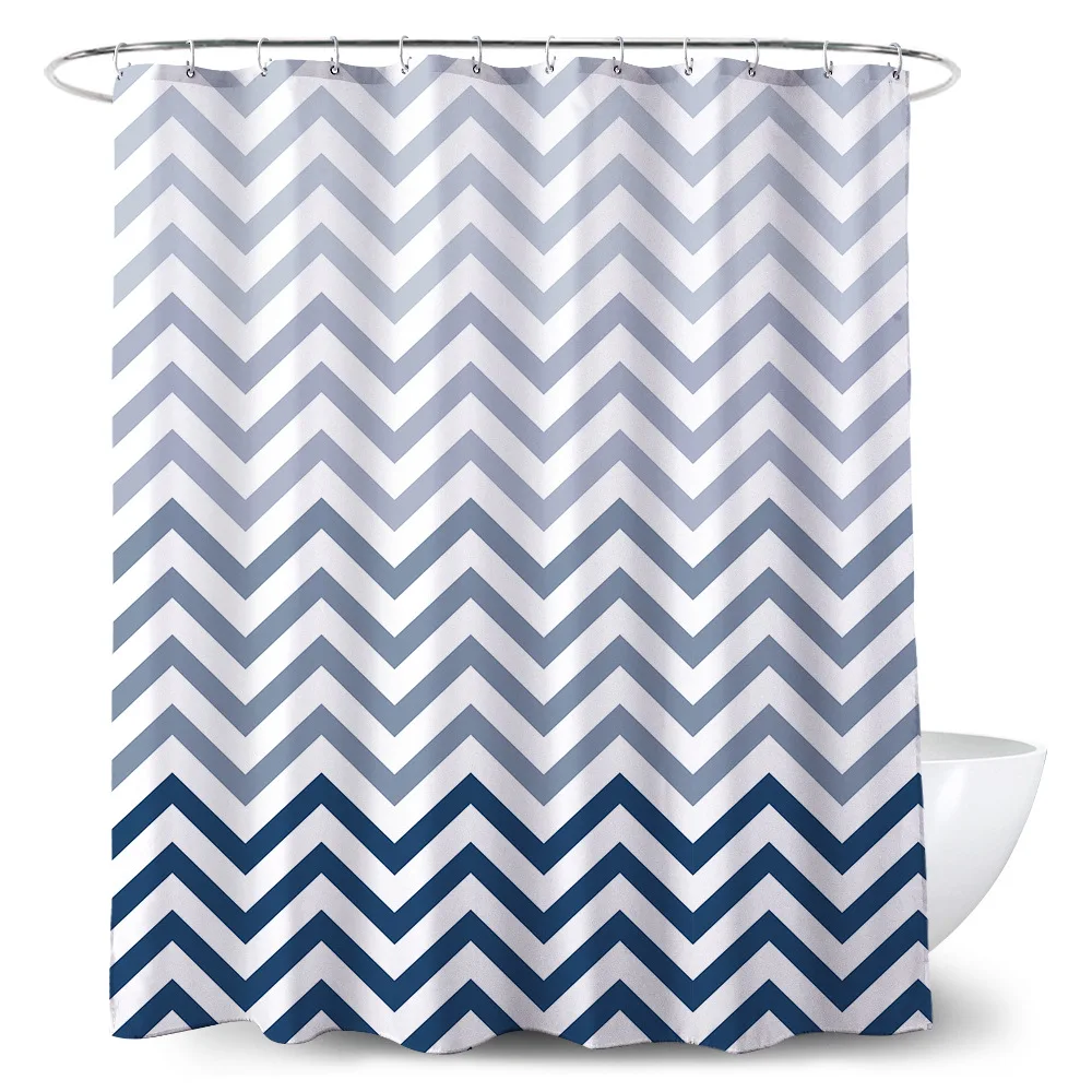 Watercolor Stripes Home Bathroom Shower Curtain Thickened Polyester Fabric Waterproof Shower Curtains Simple and Modern Curtain