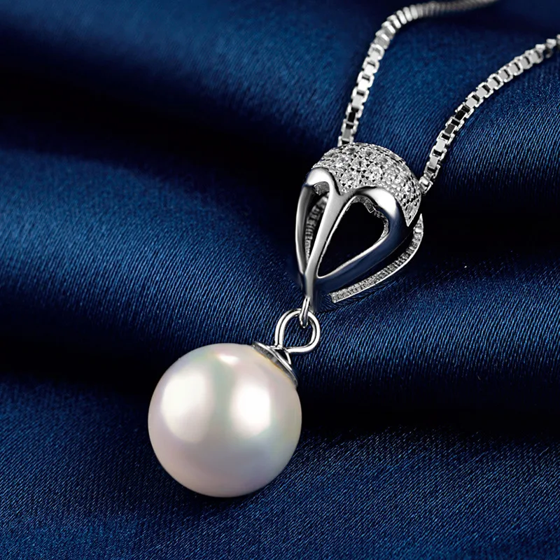 

JRSIAL 925 Sterling Silver Zircon Pearl Pendant Temperament Personality Fashion Clavicle Chain Necklace Wholesale JRP0084