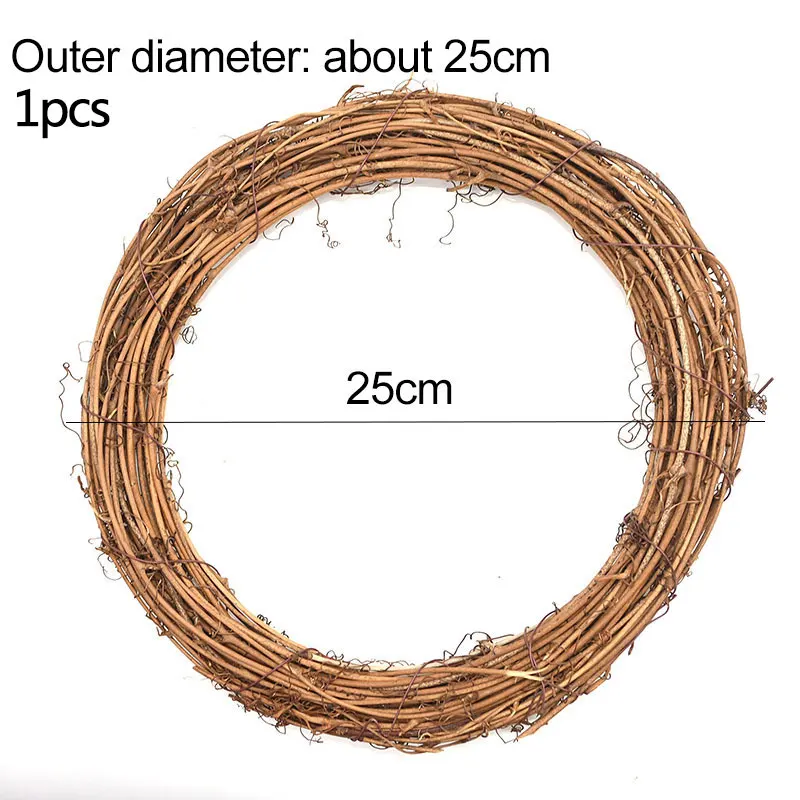 10-30 см натуральный ротанговый венок, Рождественское украшение, свадебный венок, украшение для рукоделия, венок, вечерние Рождественское украшение для дома - Цвет: 1pcs-25cm