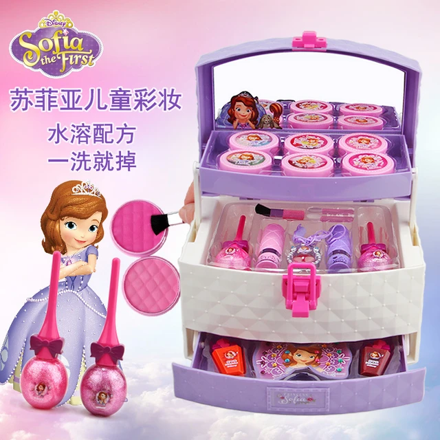 Disney-caja de maquillaje de Princesa Sofia para niñas, conjunto de  pintalabios de seguridad no tóxico, maquillaje cosmético, juguetes para  niños, regalo - AliExpress