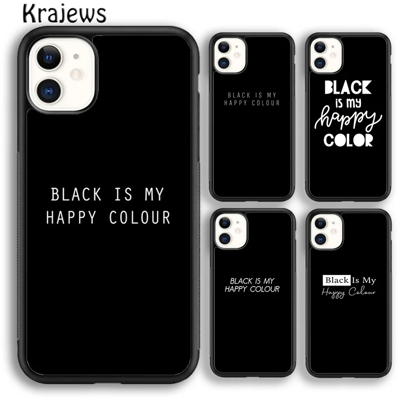 Чехол krajew для телефона черного цвета с надписью is My Happy чехол iPhone 5s SE 6s 7 8 plus X XS XR 11 12