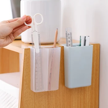 

Pasteable Pen Holder Creative Desktop School Stationery Sundries Makeup Pen Holder Case Rack Jewelry Brush Storage Box