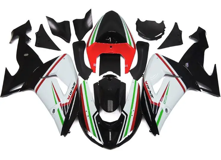 4 бесплатные подарки горячий ABS Полный комплект обтекателя подходит для Kawasaki Ninja ZX-10R ZX10R 2006 2007 06 07 обтекатели набор красный зеленый на заказ