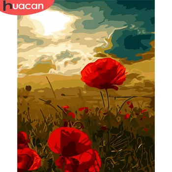 

HUACAN DIY Pictures By Number Flower Kits Hand Painted Painting Art Painting By Numbers Flowers Drawing On Canvas Home Decor