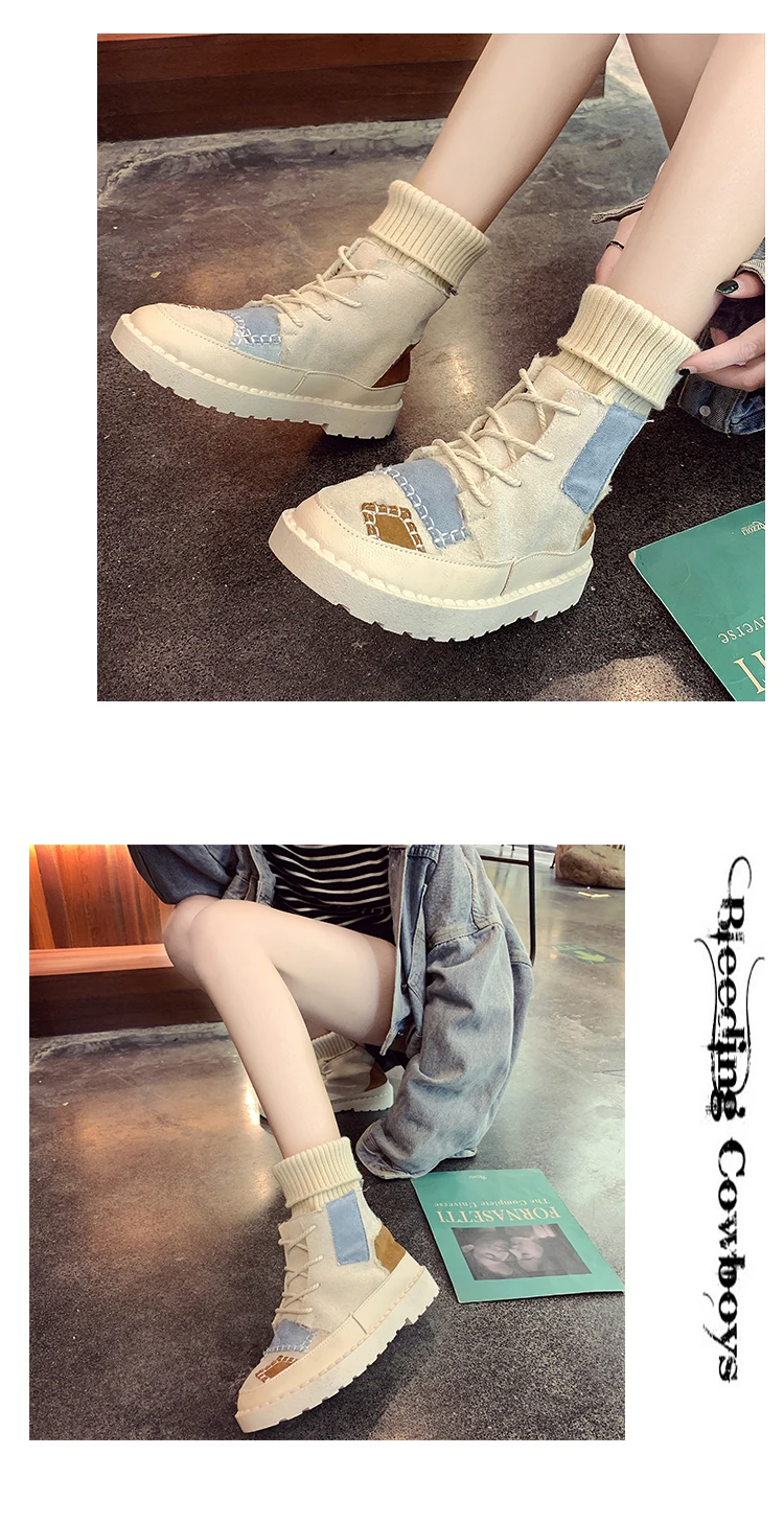 Chaussures femme/зимняя обувь; женские высокие Лоскутные кроссовки; коллекция года; модная женская обувь на танкетке; женская обувь на платформе