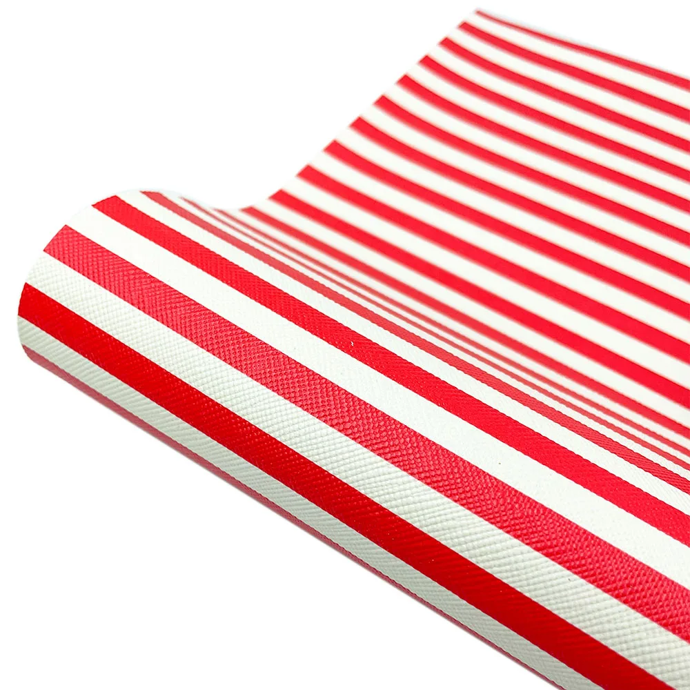 Vibrant Multicolour Stripe Faux Leather Fabric for Handmade Accessories and Decor