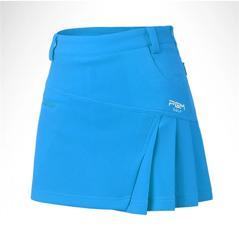 blue PGM Брендовые женские шорты для гольфа, одноцветная юбка, платье, шорты, брюки, одежда для гольфа, быстросохнущие юбки, спортивная одежда, 3 цвета, 5 размеров - Цвет: blue