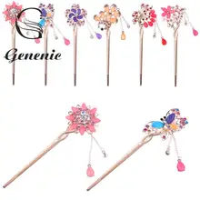 1 шт цвет случайный винтажный свадебный подарок шпильки элегантные женские Стразы палочки для волос ювелирные изделия Летняя одежда хороший подарок