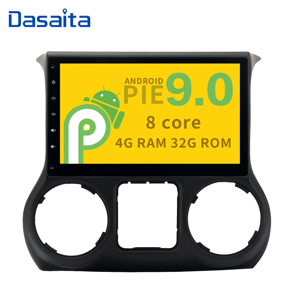 Автомобильный радиоплеер 10 2 дюймов Android 9 0 4 Гб ОЗУ 32 ПЗУ 1 din для Jeep Wrangler 2015 2016 с