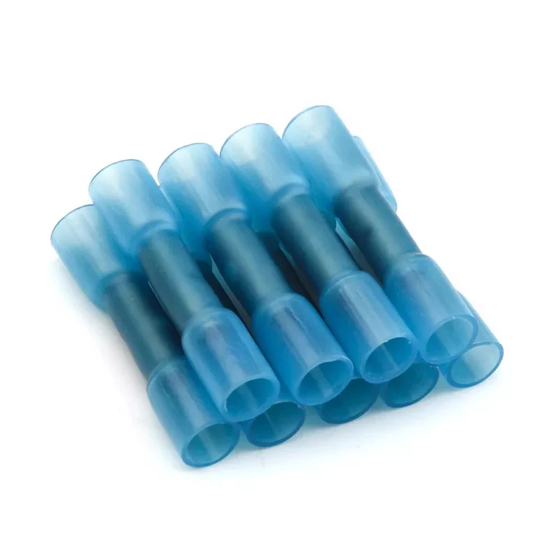 

20/30/50Pcs Heat Shrink Butt Wire Connectors AWG 16-14 1.5-2.5mm2 Blue Waterproof Insulated Automobile Wire Cable Terminals