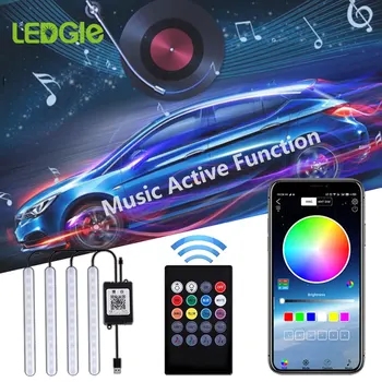 

12V RGB Car LED Strip Light Music Voice Sound Control Car Interior Decorative Atmosphere Lamp Phone APP RF Remote Controller LED