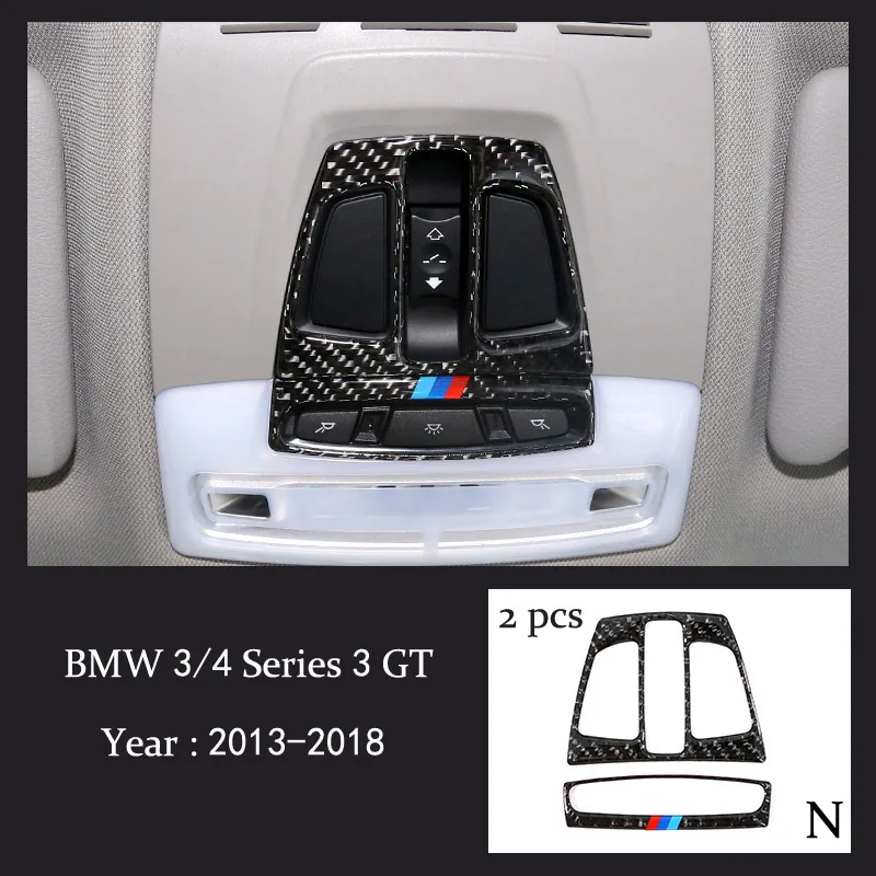 Панель переключения передачи из углеродного волокна рамка CD панель свет для чтения накладка наклейка для BMW 3 4 серии 3GT F30 320LI - Название цвета: N Type