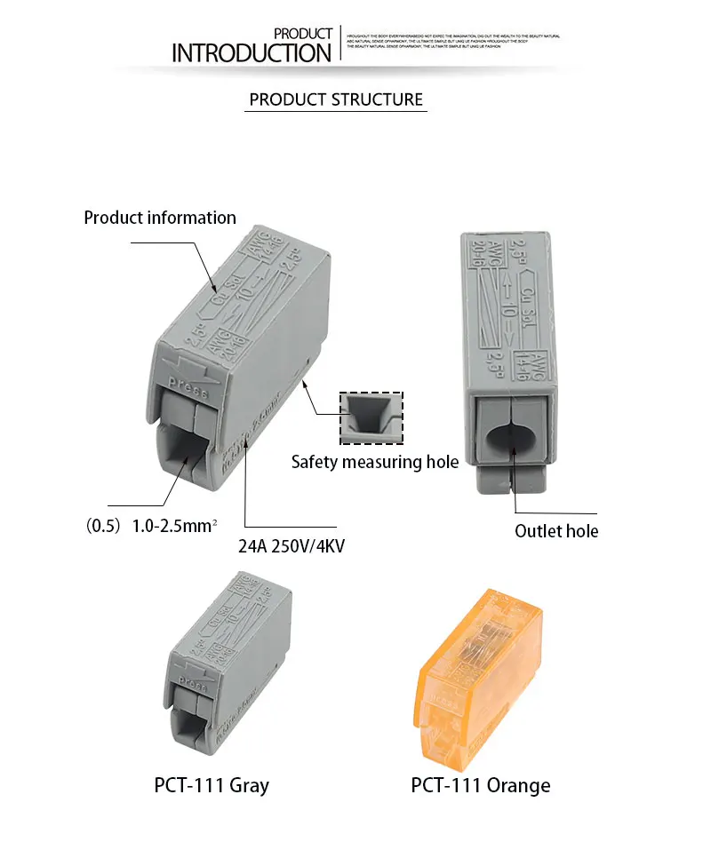 30/50/100 шт быстрое нажатие разъем проводки(PCT-112 1P 2 отверстие) лампа Разъем PCT-111/121 один 1p кабель проводное соединение
