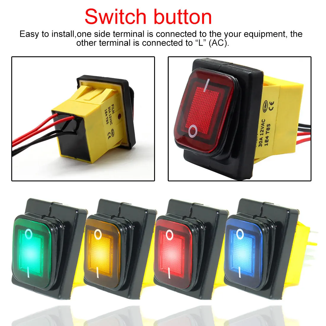 

Waterproof ship type switch frameless two-speed four-legged for Rocker Switch 12V 220V