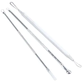 

Stainless Steel Blackhead Pickel spot Extractor Remover Tool Kit 3pcs set