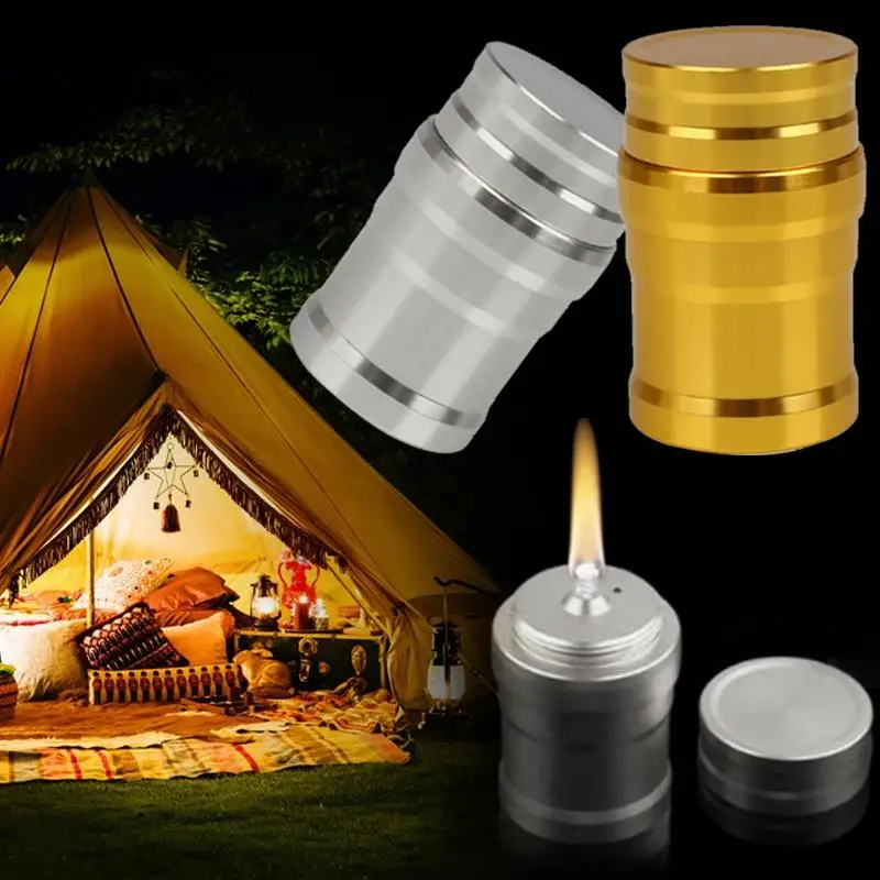 

Convenient Lights Outdoor Aluminum Case Lab Alcohol Lamp Hiking BBQ Heating 4.5*2.6CM Metal Alcohol Burner Kitchen Mini