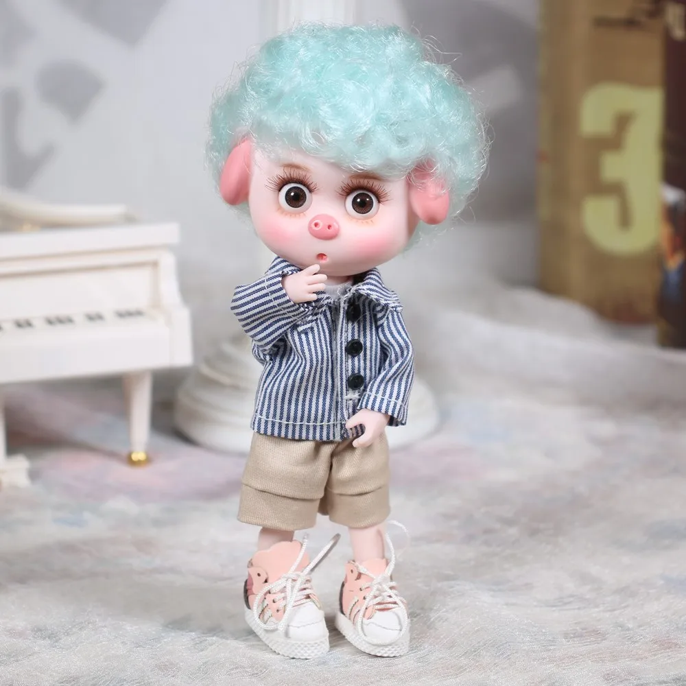 1/12 BJD blyth кукла 26 шарнирное тело Милая свинка ob11 кукла с одеждой Обувь Детский подарок 15 см мини кукла имя от DODO