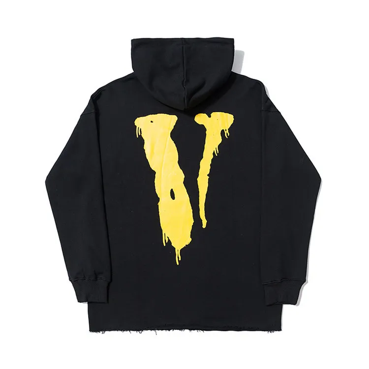 

Europe And America Autumn And Winter Popular Brand vlone Hip Hop Yellow Skeleton Screw Printed Loose-Fit Hooded Pullover Hoody a