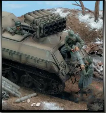 

Unassambled 1/35 Panzer Crew include 3 MAN (NO TANK ) Resin figure miniature model kits Unpainted