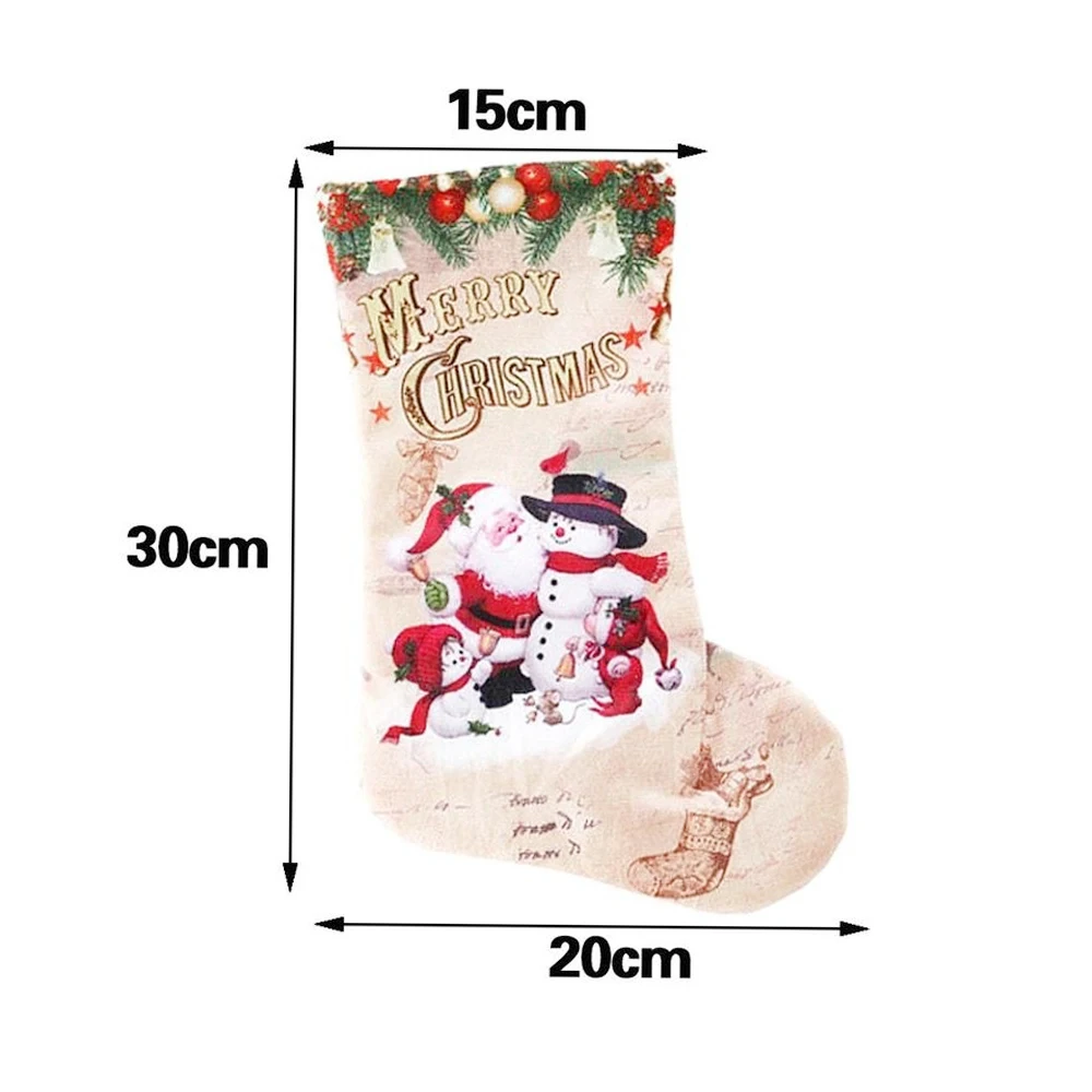 Delicate Xmas Stock Fireplace Cloth Home Decor Collection Bag Christmas Stocking Large Candy Bag Market New Year Ornaments Shop
