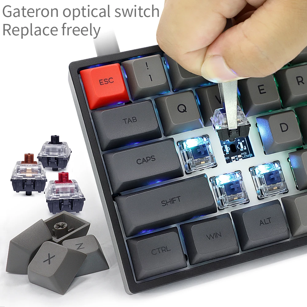 GK61S SK61S Hot Swap Mechanical Keyboard RGB Dual Mode Hot Swappable Board  Keyboard Gateron Optical Brown Switch - AliExpress