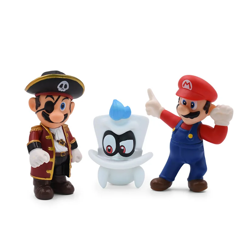 

3 Styles Anime Mario Figure Bros Luigi Yoshi Princess PVC Action Doll Collectible PVC Toy Model Baby Toy Christmas Gift