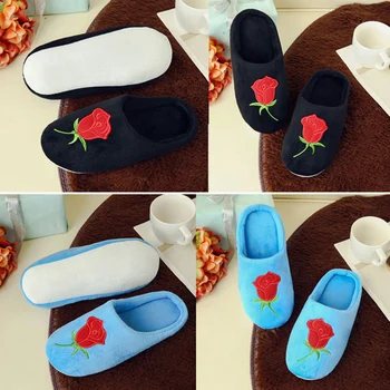 

Cute Casual Women Warm Slipper Flower Indoor Anti-slip Print fluffy slippers House Shoes Non-slip Slippers female women shoes