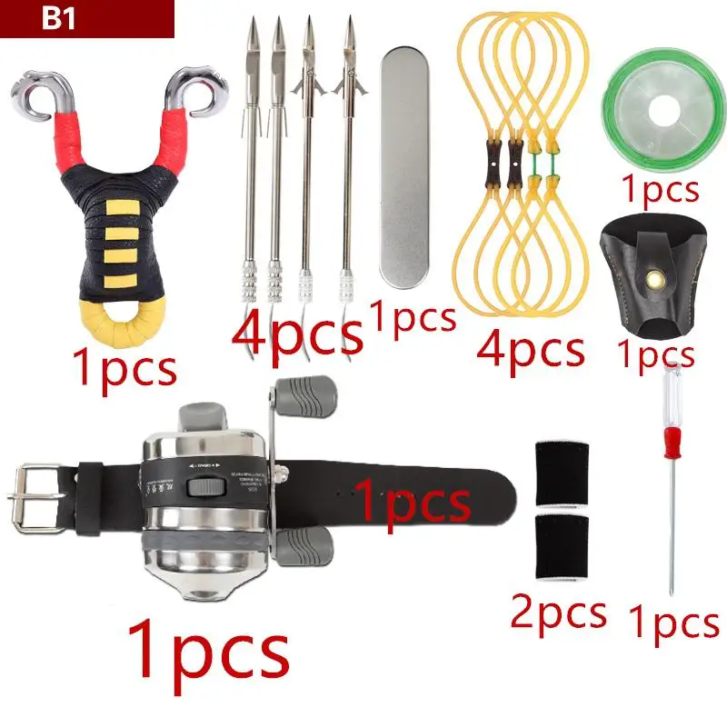 Мощный многофункциональный стрельба из лука лук Рыбалка Стрельба рыба Рогатка катапульта для охоты лук Рыбалка слинг стрелы комплект Дартс - Цвет: B1