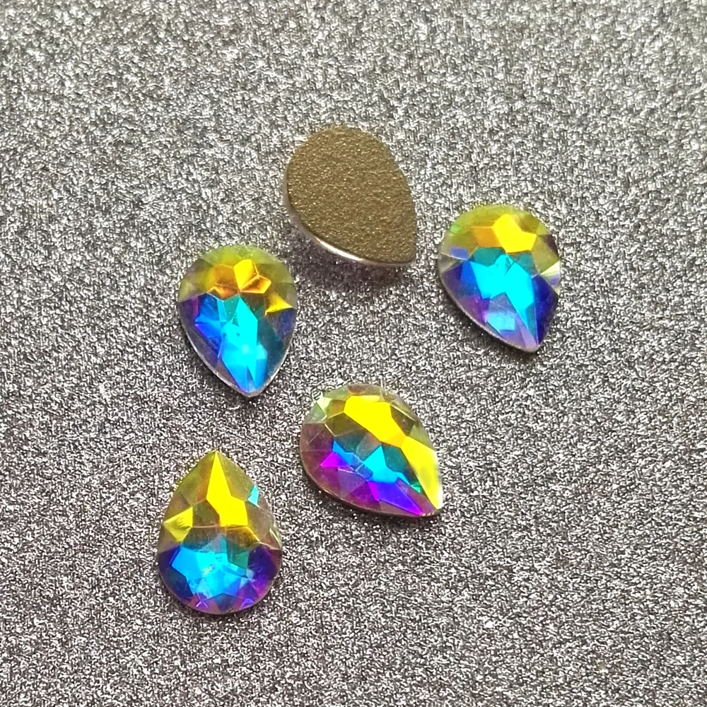 

YANRUO 36pcs AB Crystal flat back Pear Drop Rhinestone Diamond Nail Art Decorations DIY 3D Nail Jewelry nail gel Accessories