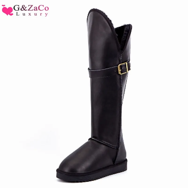 G & Zaco роскошные новые зимние сапоги из натуральной воловьей кожи до колена