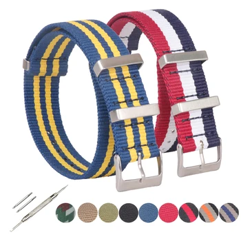 

20mm 22mm Upgraded Version Nylon Fabric Band NATO ZULU Strap 007 James Bond Watchband Sport Metal Buckle Bracelet Accessories