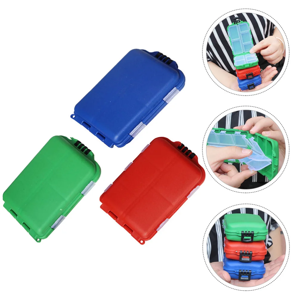 

3pcs Compartments Storage Case Waterproof Case Portable Fishing Box Fishing Tackle Boxes for Outdoor Fishing Shop Home