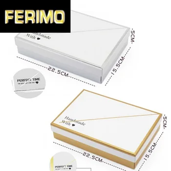 

2020 New White elegant handmade gift boxes baking pastry food packaging cupcake box large box with cover High quality