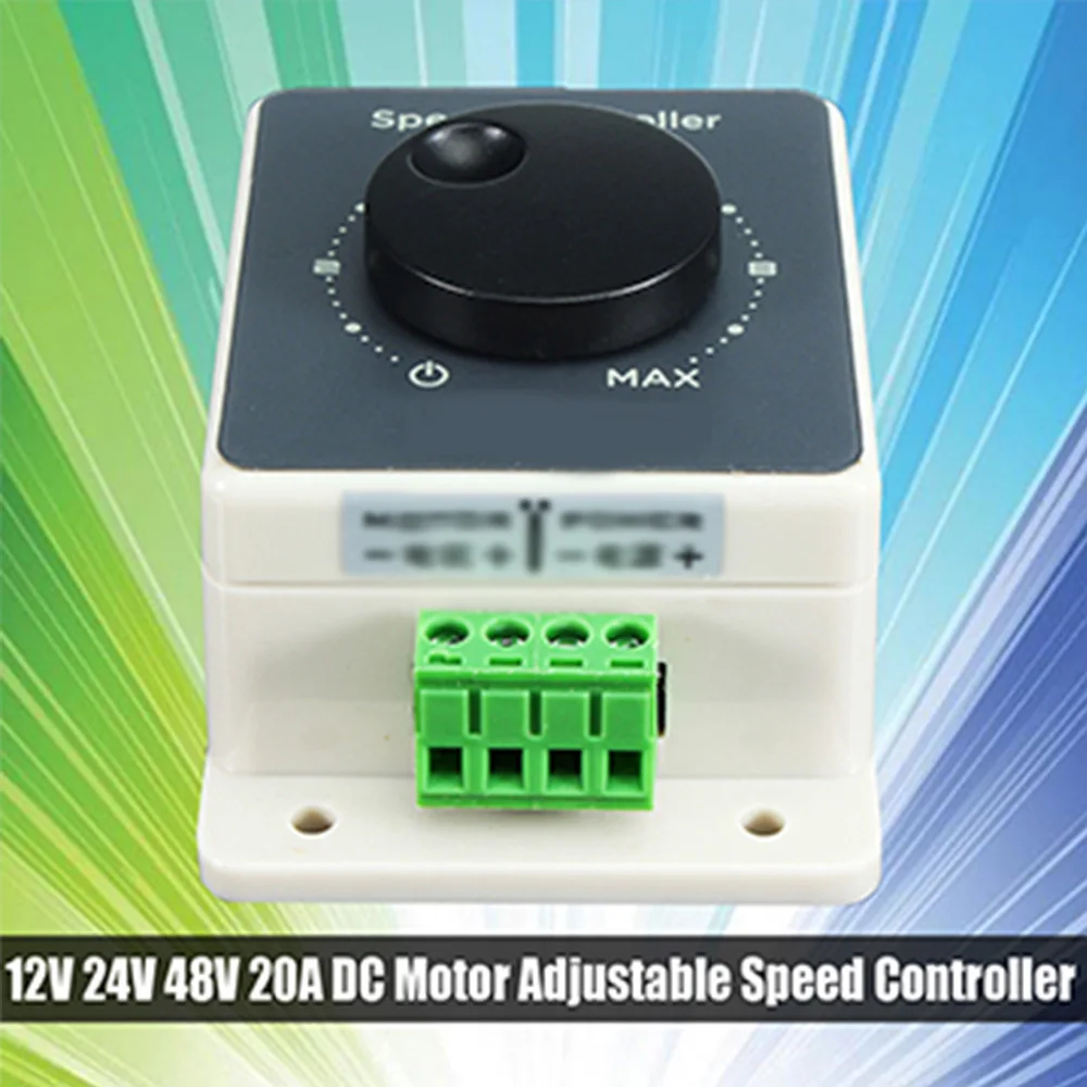 

Waterproof DC Adjustable Motor Speed Controller Regulator Switch 12V 24V 48V 20A