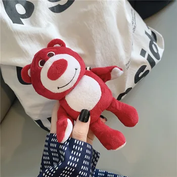 

Luxury lotso bear keychain Bluetooth Earphone Case Plush Fluffy Design Cute Cover Protective Case for Apple AirPod 2
