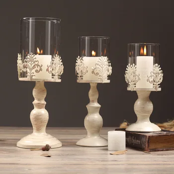 

Delicate Candle Holder Home Decoration Candlestick Figurine Craft Large Glass Cup Wedding Decor Accessories Candlelight Ornament