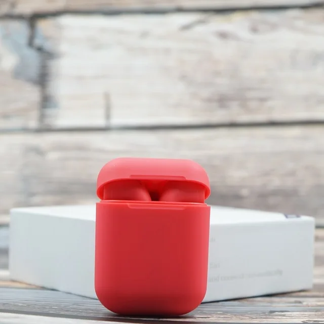 i12 matte red Оригинальные i12 TWS Bluetooth наушники сенсорные невидимые Наушники Спортивные Беспроводные Наушники Стерео гарнитуры pk i9s i20 TWS i30 i60 i80 - Цвет: i12 matte red