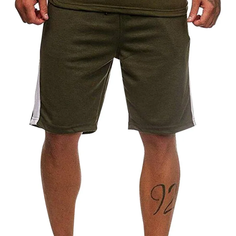 Army Green LOOZYKIT летние мужские цветные подходящие Повседневные Шорты Для тренировок бодибилдинга с карманами, узкие шорты для пробежек, пляжные шорты - Цвет: Army Green