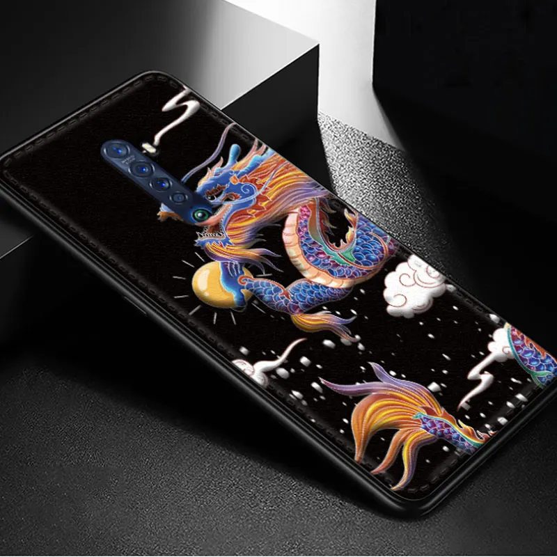 Для OPPO Reno 2 Чехол в китайском стиле 3D тиснение кожа мягкая задняя крышка для телефона для OPPO Reno 10X Zoom Reno2 Z чехол силиконовый чехол